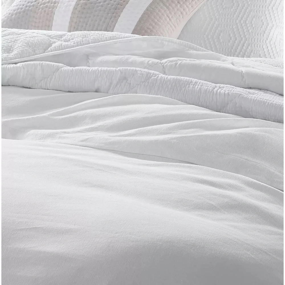 ❤️ Hotel Collection Linen/Modal Blend Duvet Cover Full/Queen White